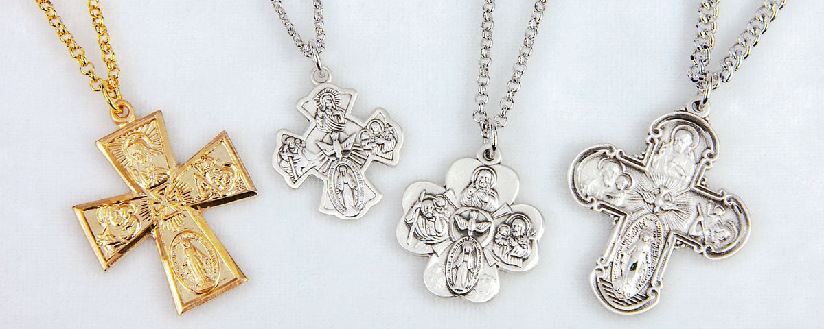Four Way Medals | Sterling Silver & Gold | Catholic Jewelry