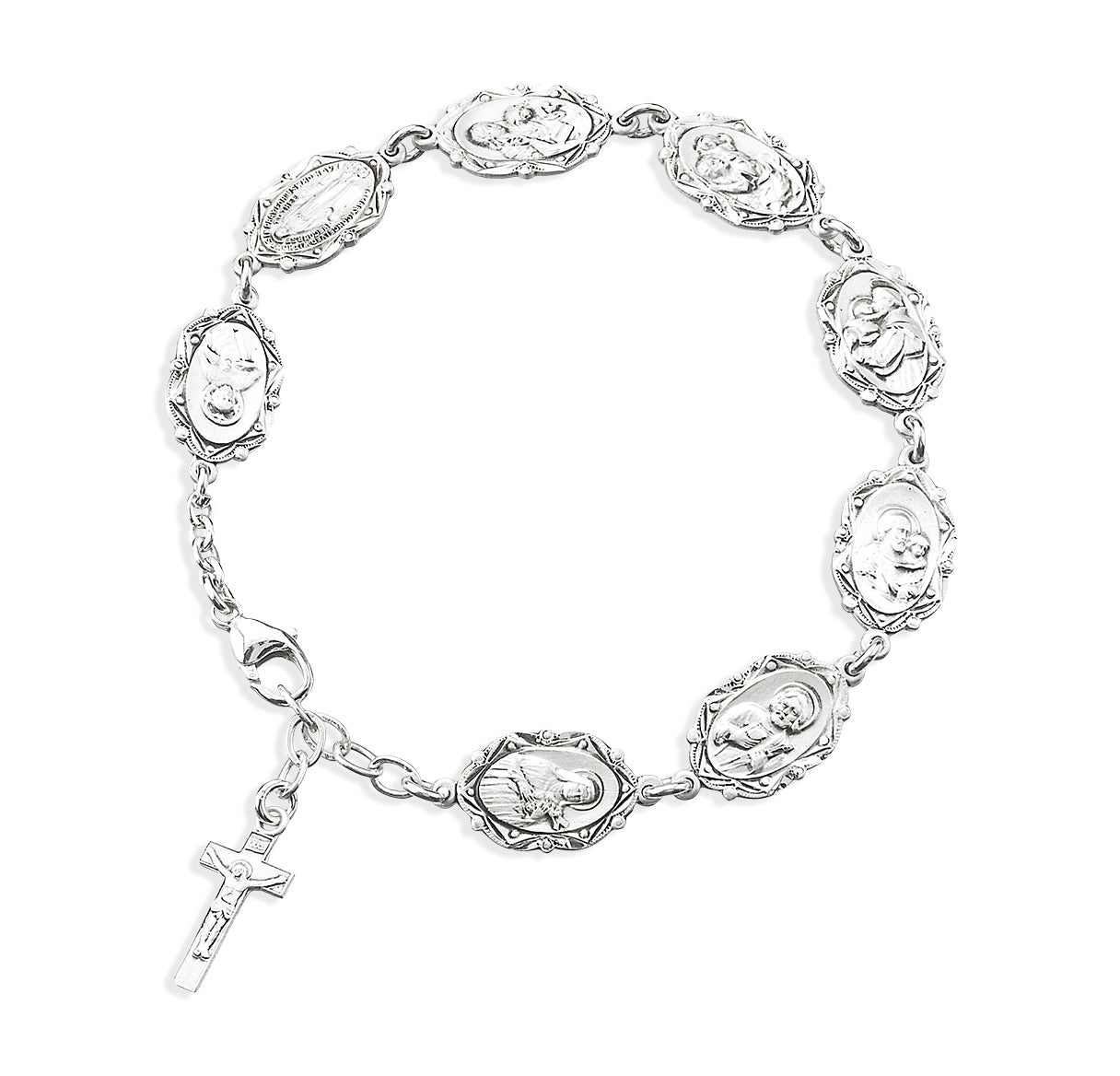 Patron Saint Medals Sterling Silver Bracelet Necklace | .925 Silver