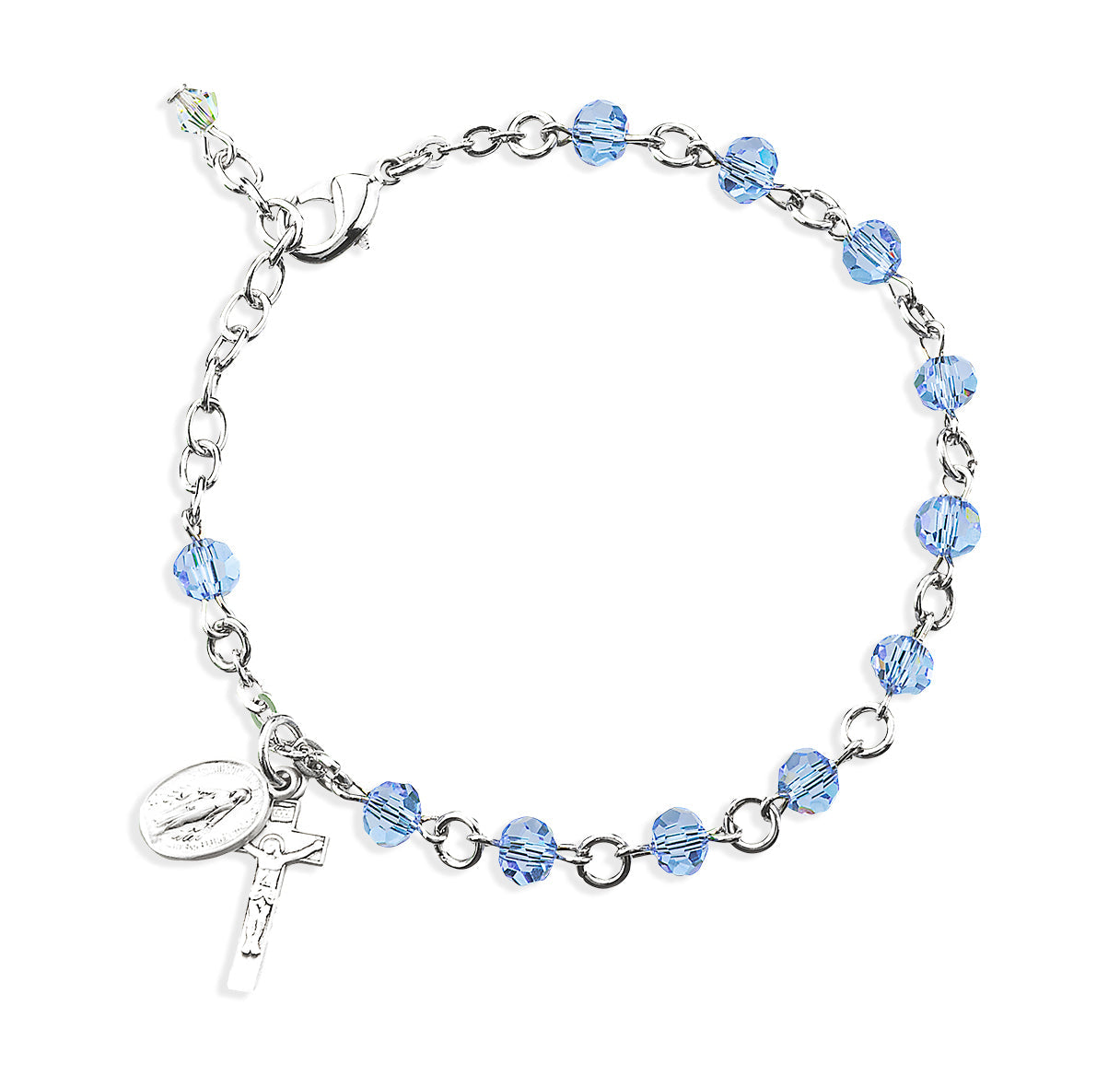 Violet Round Faceted Crystal Rosary Bracelet | Catholic Rosary