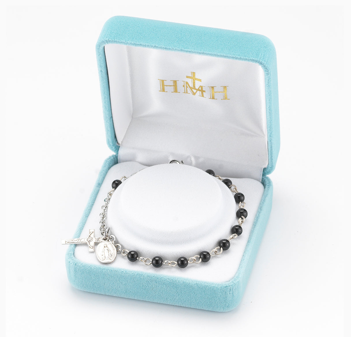 Genuine Onyx Round Rosary Bracelet | Catholic Rosary