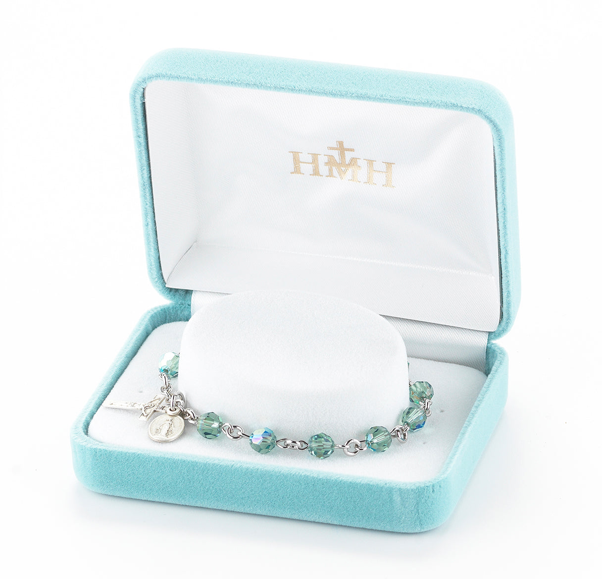 Rosary Bracelet Created with 6mm Erinite Finest Austrian Crystal Round Beads by HMH | Catholic Rosary