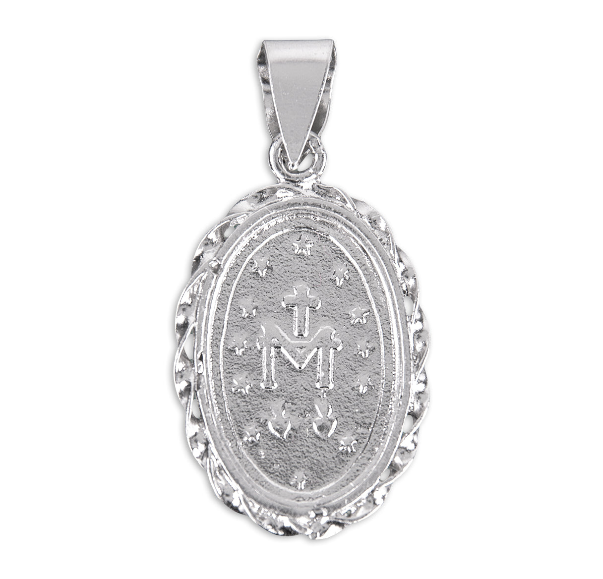 Light Blue Sterling Silver Cameo Miraculous Medal Necklace | .925 Silver