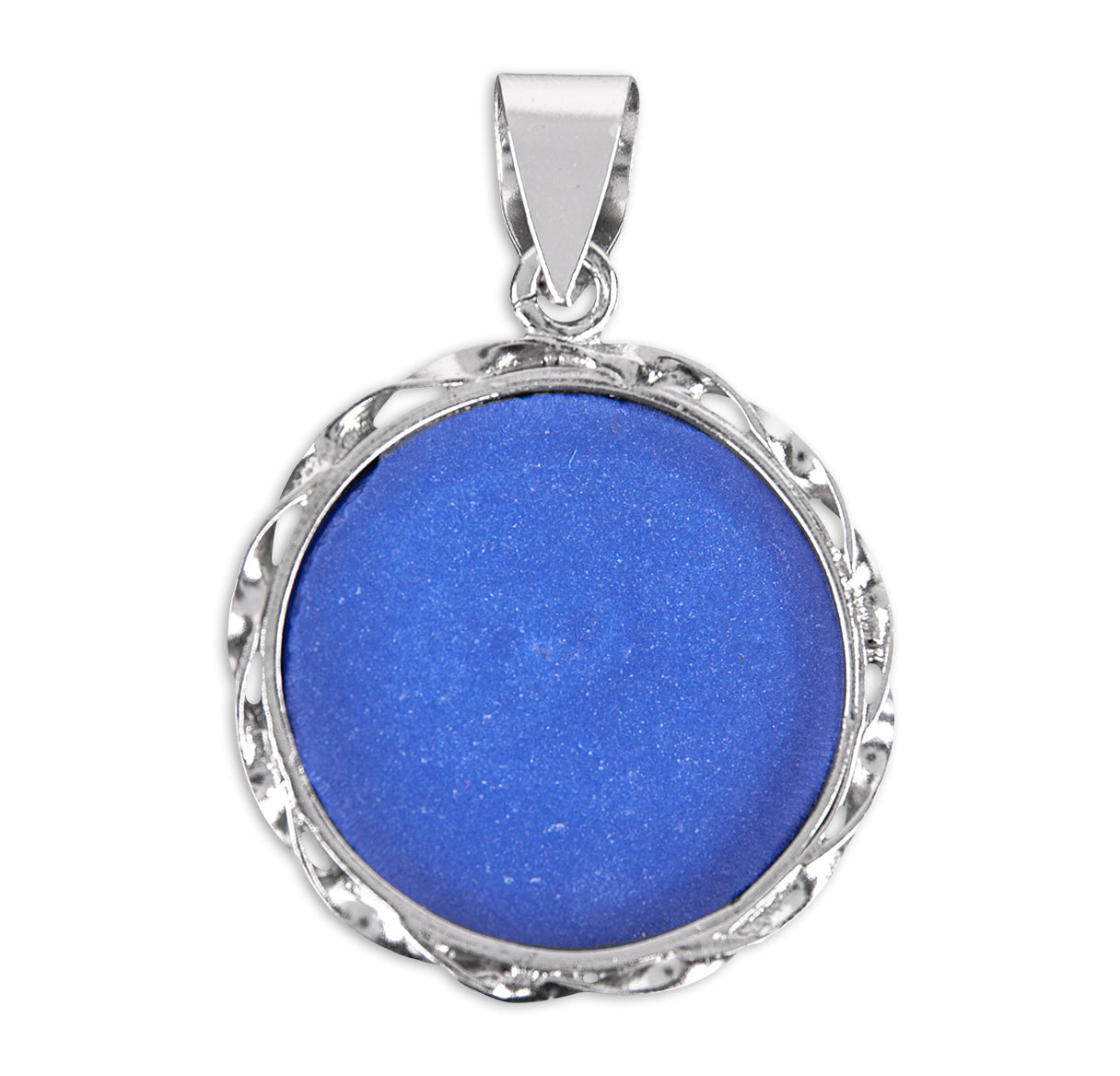 Blue Our Lady of Lourdes Cameo Medal Necklace | Catholic Jewelry