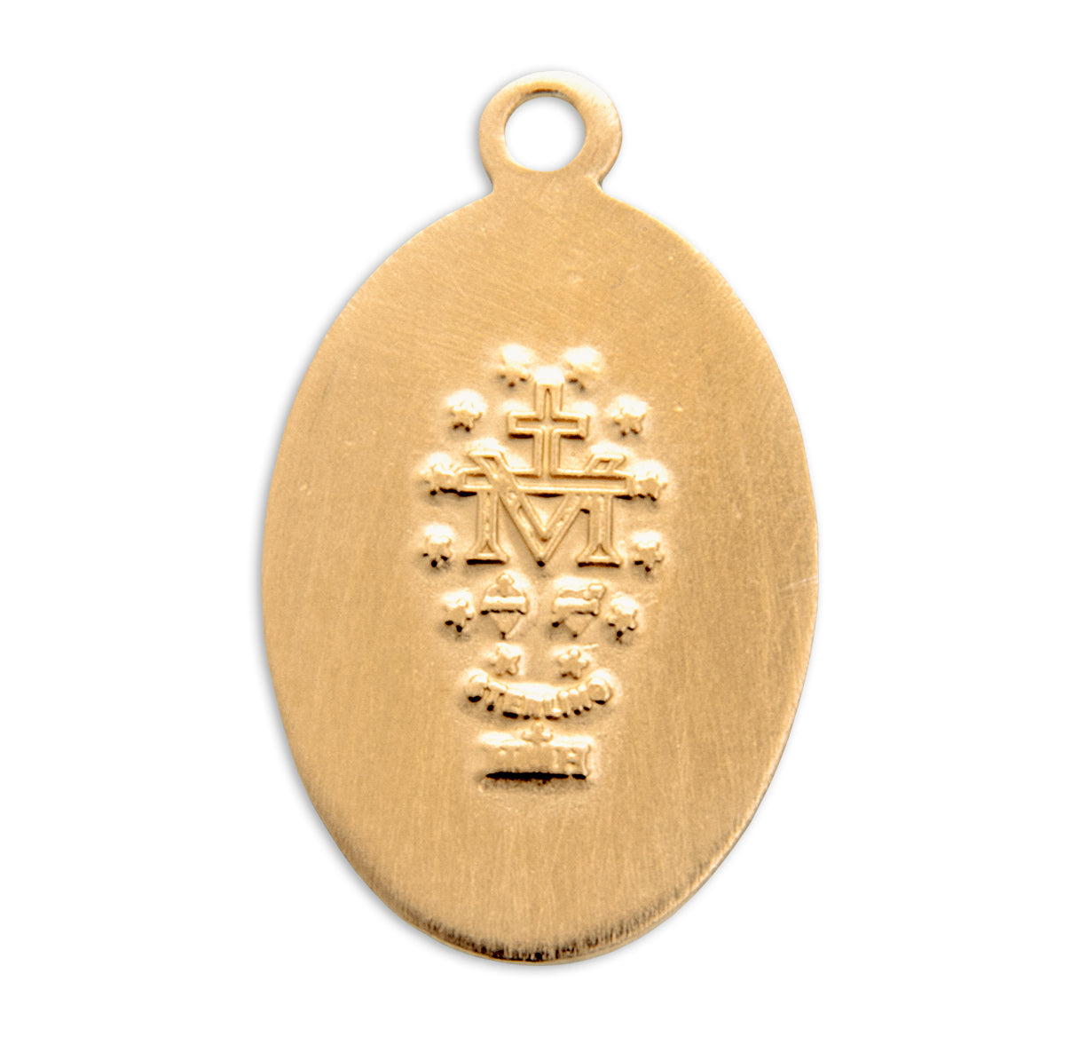 Gold Over Sterling Silver Oval Miraculous Medal Necklace | 16kt Gold Plated .925 Silver