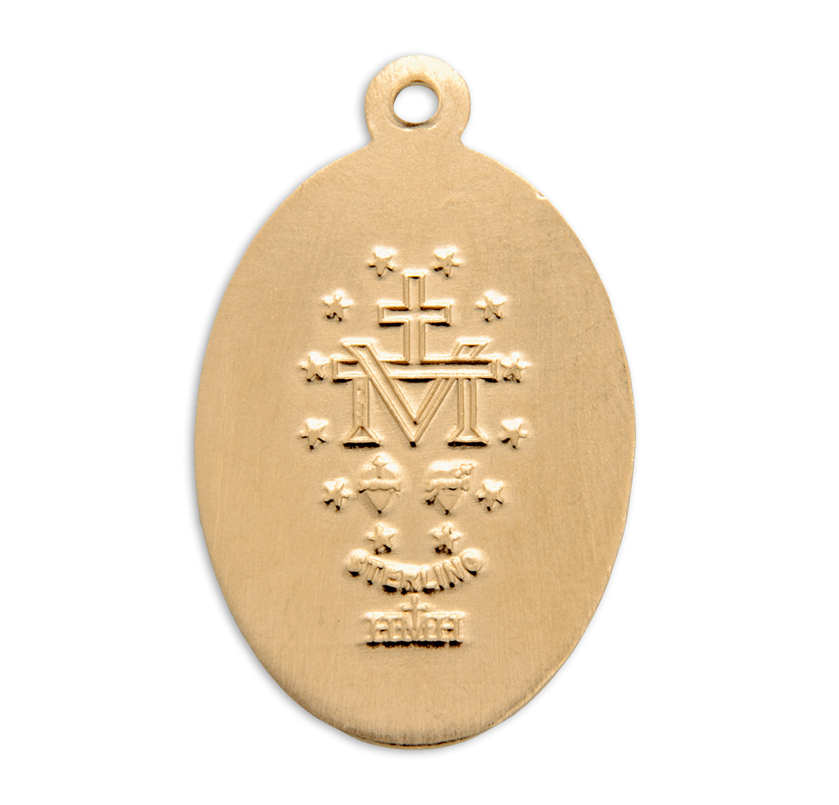 Gold Over Sterling Silver Miraculous Medal Necklace | 16kt Gold Plated .925 Silver