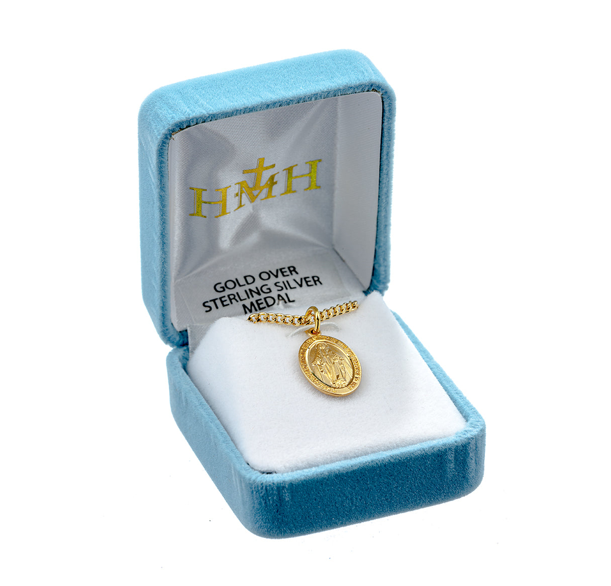 Gold Over Sterling Silver Miraculous Medal Necklace | 16kt Gold Plated .925 Silver