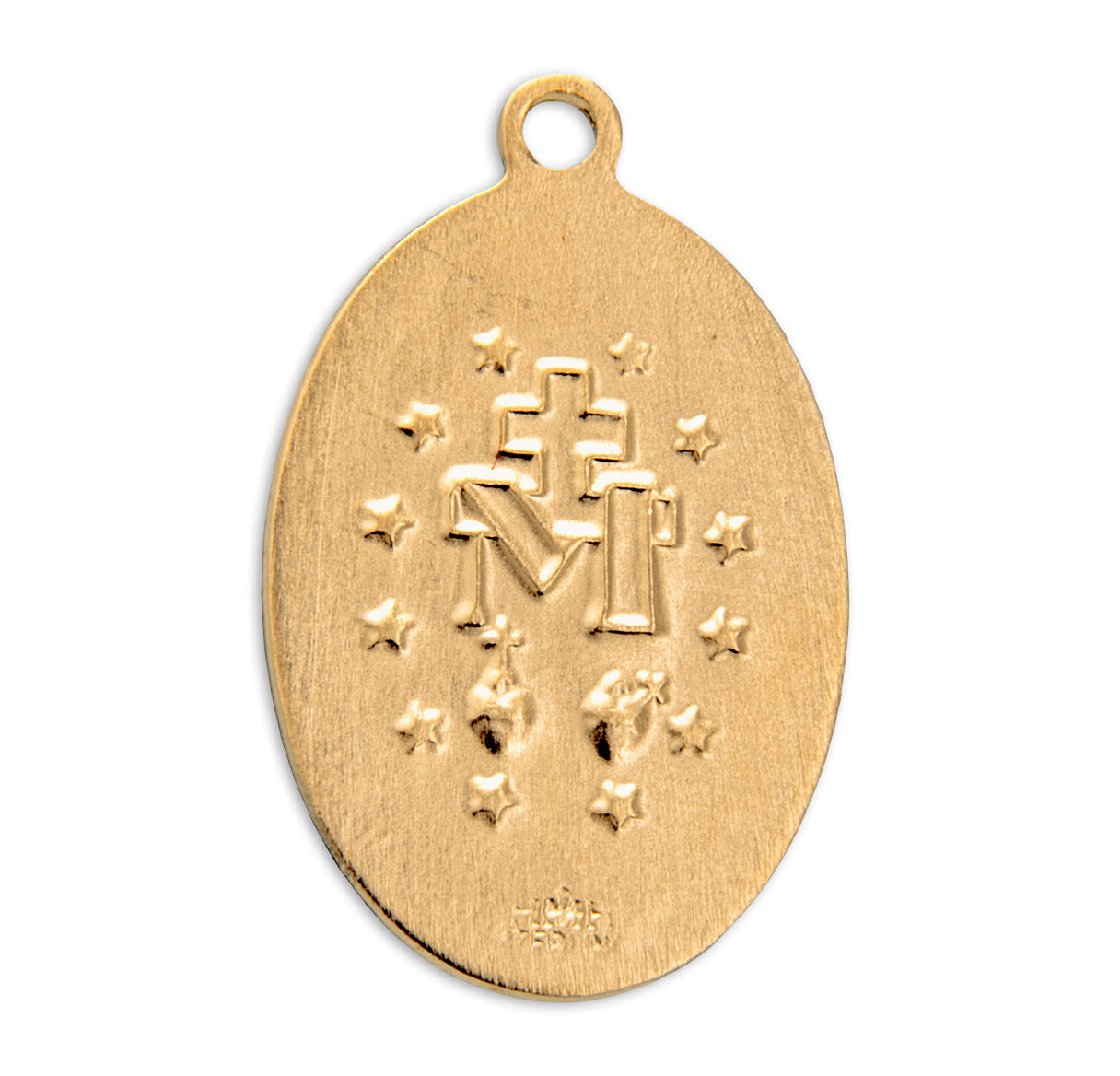 Gold Over Sterling Silver Oval Miraculous Medal Necklace | 16kt Gold Plated .925 Silver