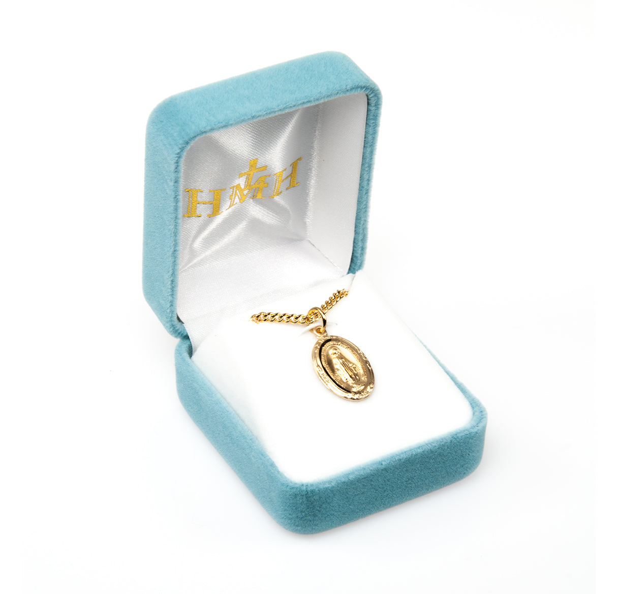 Gold Over Sterling Silver Miraculous Medal Necklace | 16kt Gold Plated .925 Silver