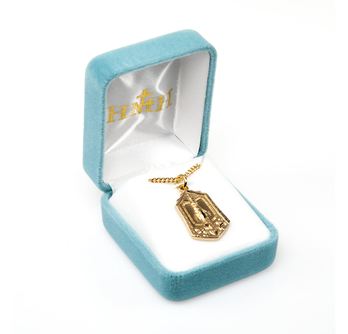 Gold Over Sterling Silver Miraculous Medal Necklace | 16kt Gold Plated .925 Silver