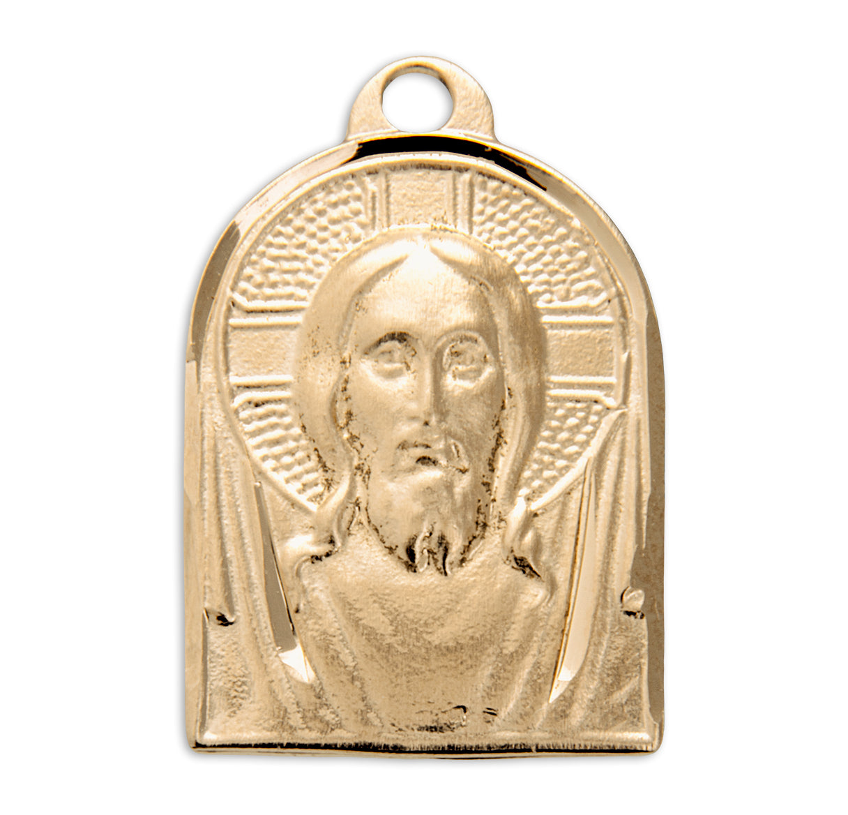 Gold Over Sterling Silver Medal of Christ Necklace | 16kt Gold Plated .925 Silver