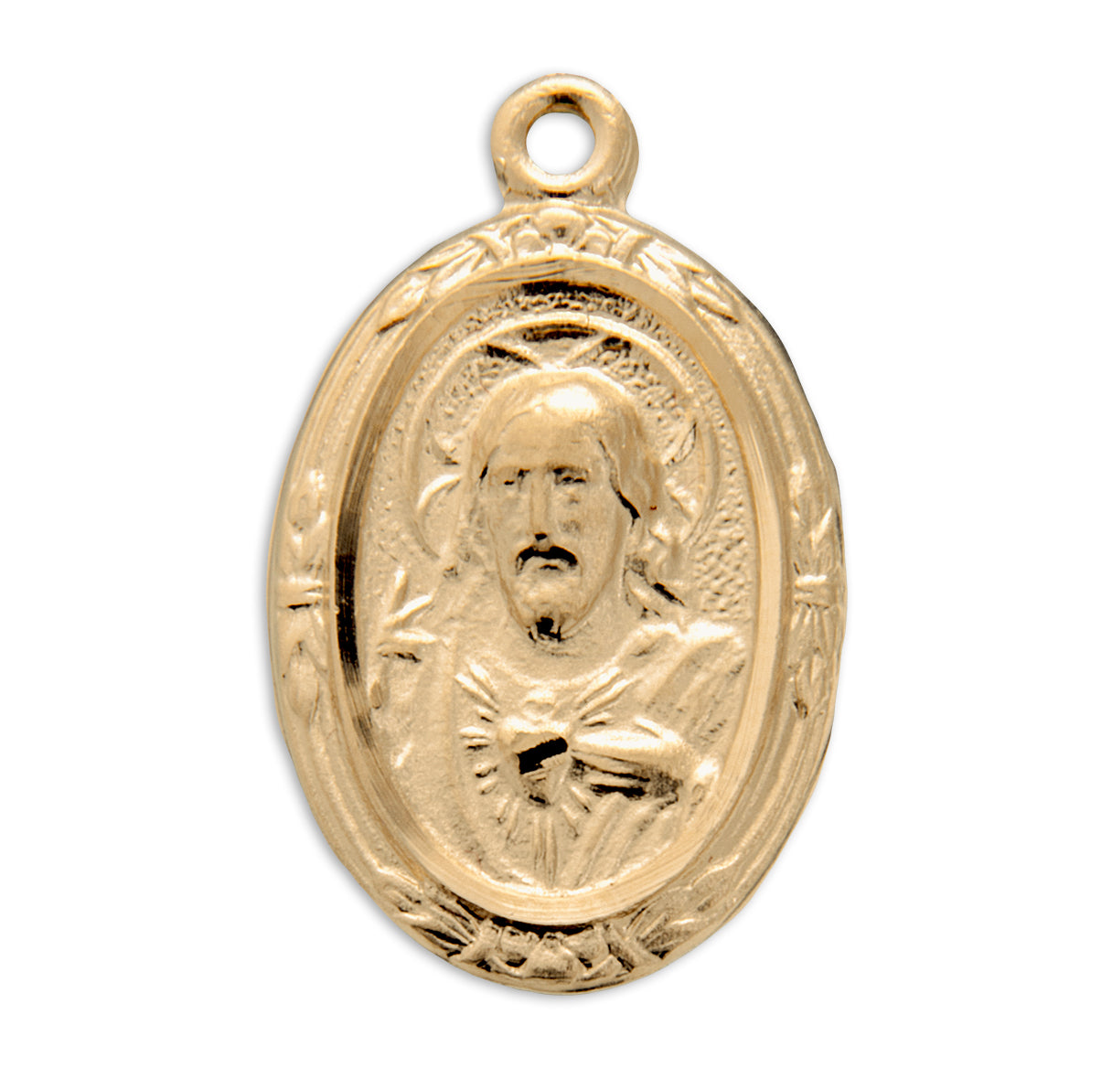Gold Over Sterling Silver Scapular Medal Necklace | 16kt Gold Plated .925 Silver