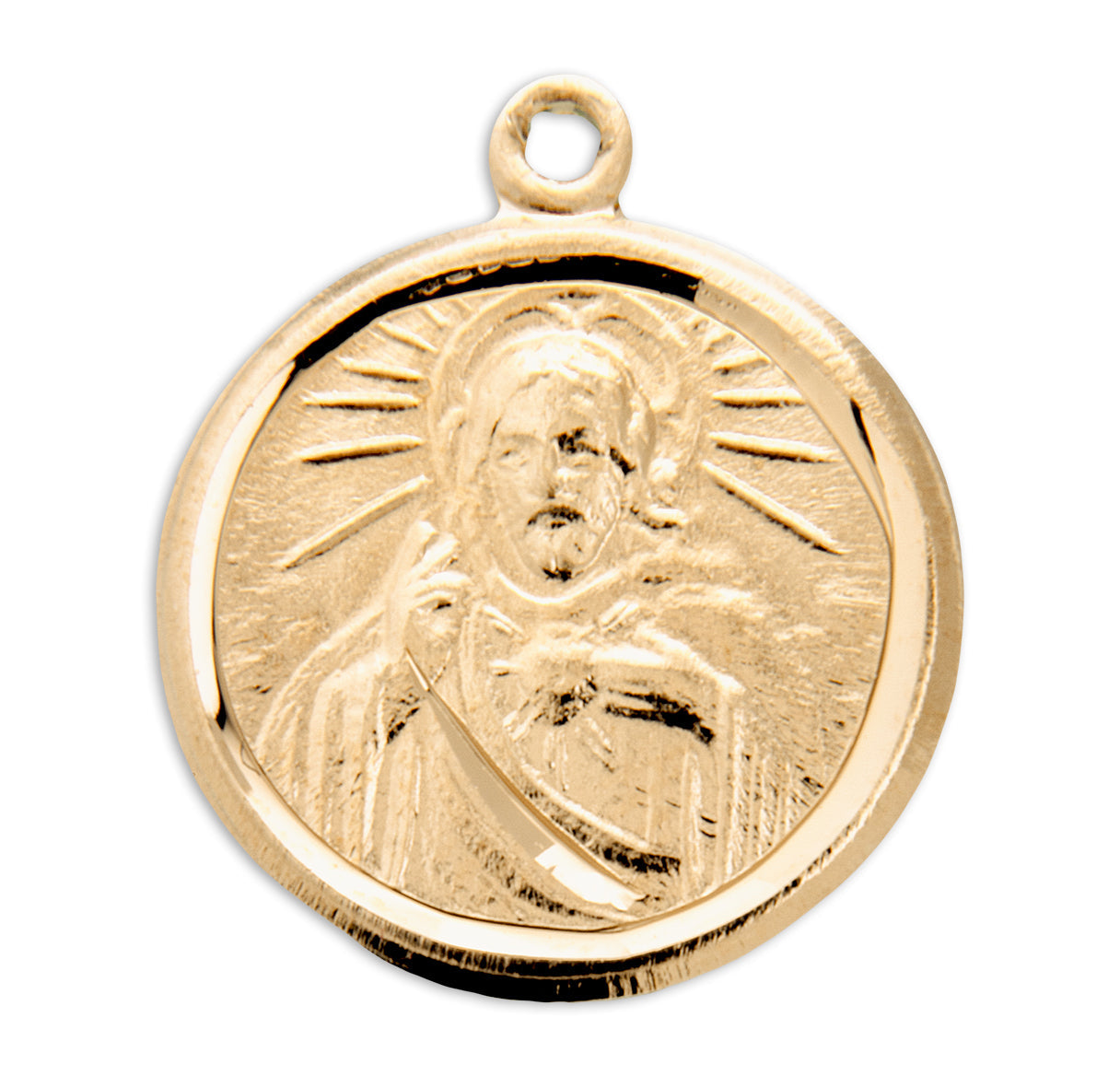Gold Over Sterling Silver Scapular Medal Necklace | 16kt Gold Plated .925 Silver