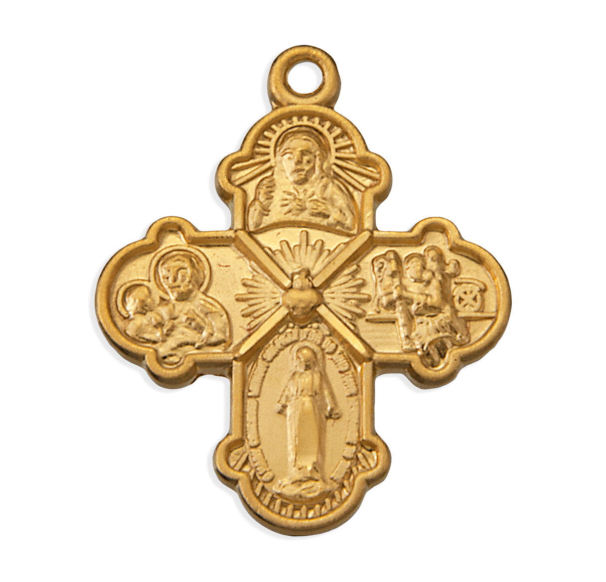 Gold Over Sterling Silver Small 4-Way Medal Necklace | 16kt Gold Plated .925 Silver