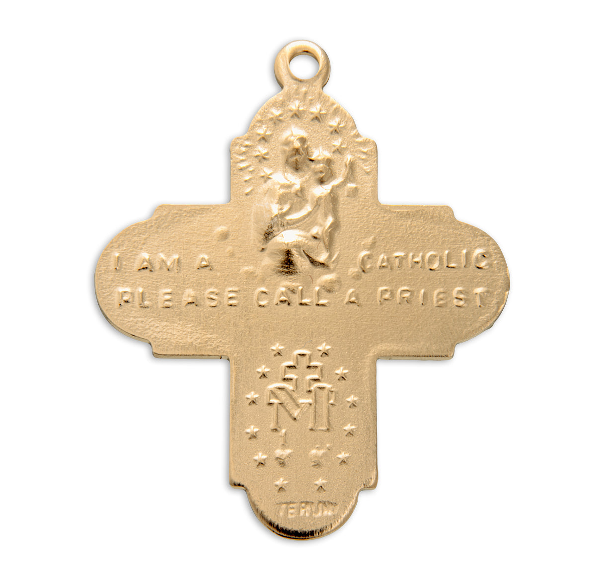 Gold Over Sterling Silver Four-Way Medal Necklace | 16kt Gold Plated .925 Silver