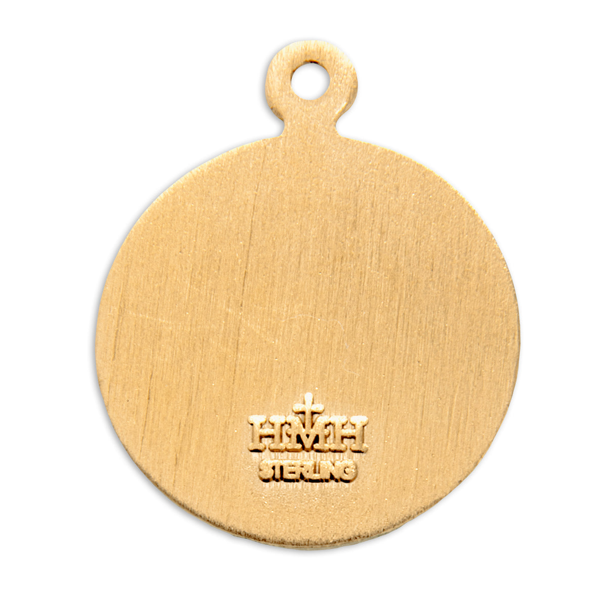 Guardian Angel Small Round Gold Over Sterling Silver Medal Necklace | 16kt Gold Plated .925 Silver