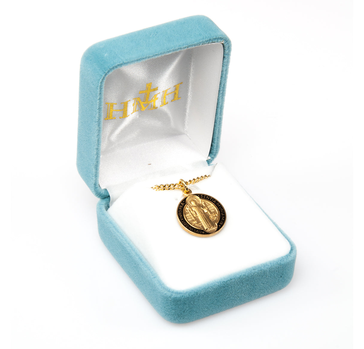 Saint Benedict Jubilee Gold Over Sterling Silver Medal Necklace | 16kt Gold Plated .925 Silver