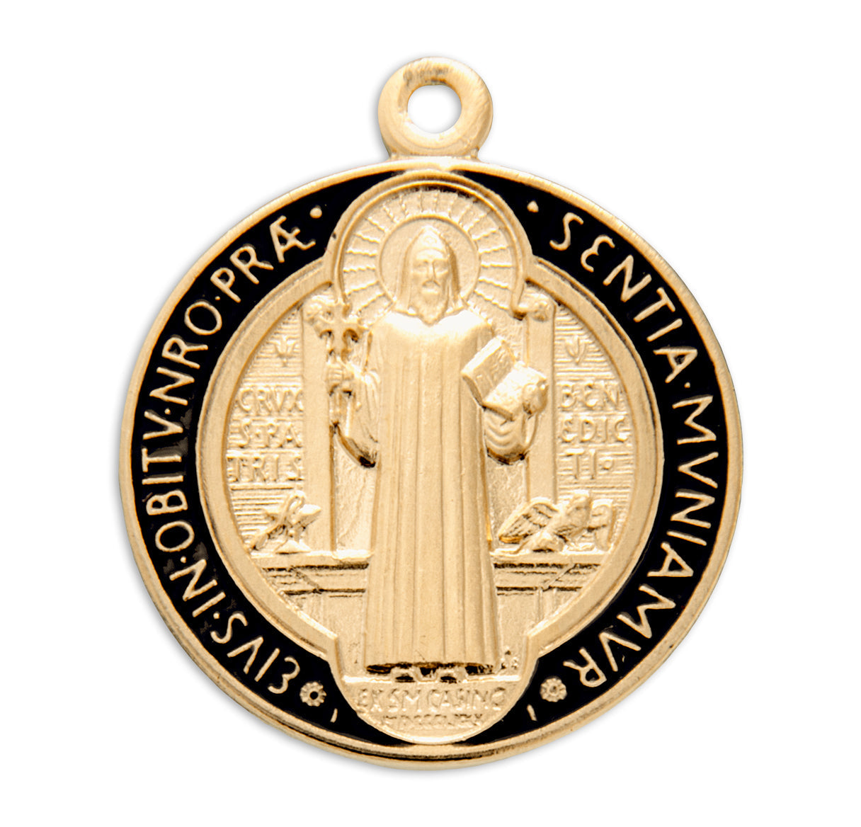 Saint Benedict Jubilee Gold Over Sterling Silver Medal Necklace | 16kt Gold Plated .925 Silver
