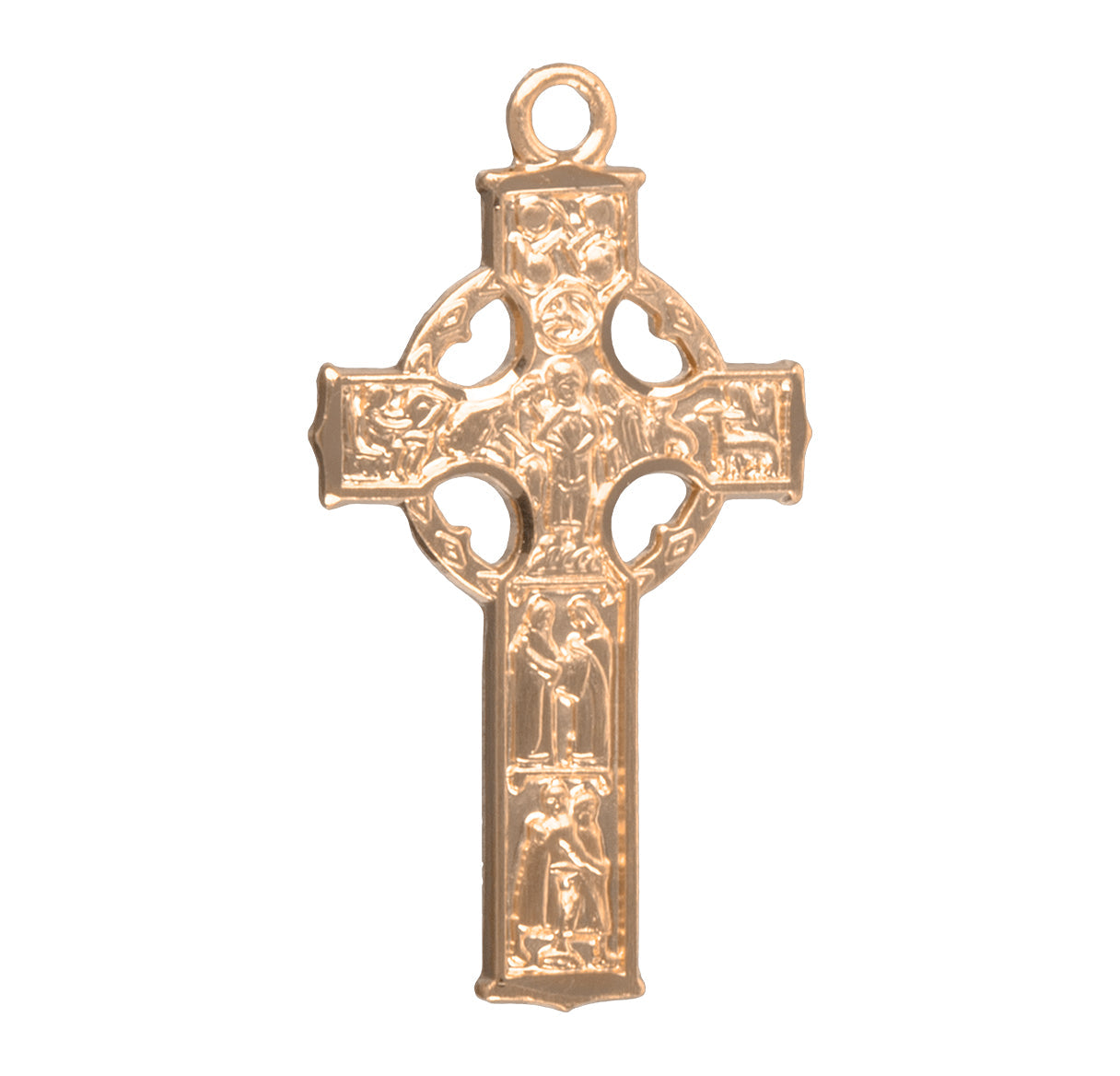 Gold Over Sterling Silver Irish Celtic Cross Necklace | 16kt Gold Plated .925 Silver