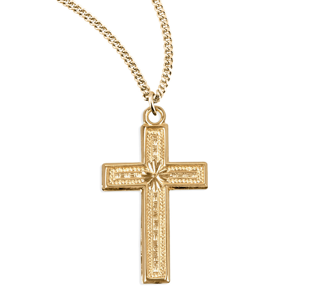 Gold Over Sterling Silver Cross Necklace | 16kt Gold Plated .925 Silver