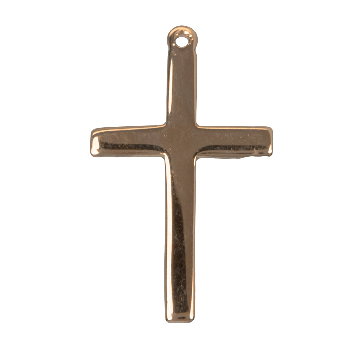 Gold Over Sterling Silver High Polished Cross Necklace | 16kt Gold Plated .925 Silver