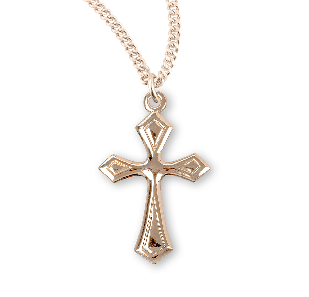 Gold Over Sterling Silver Cross Necklace | 16kt Gold Plated .925 Silver