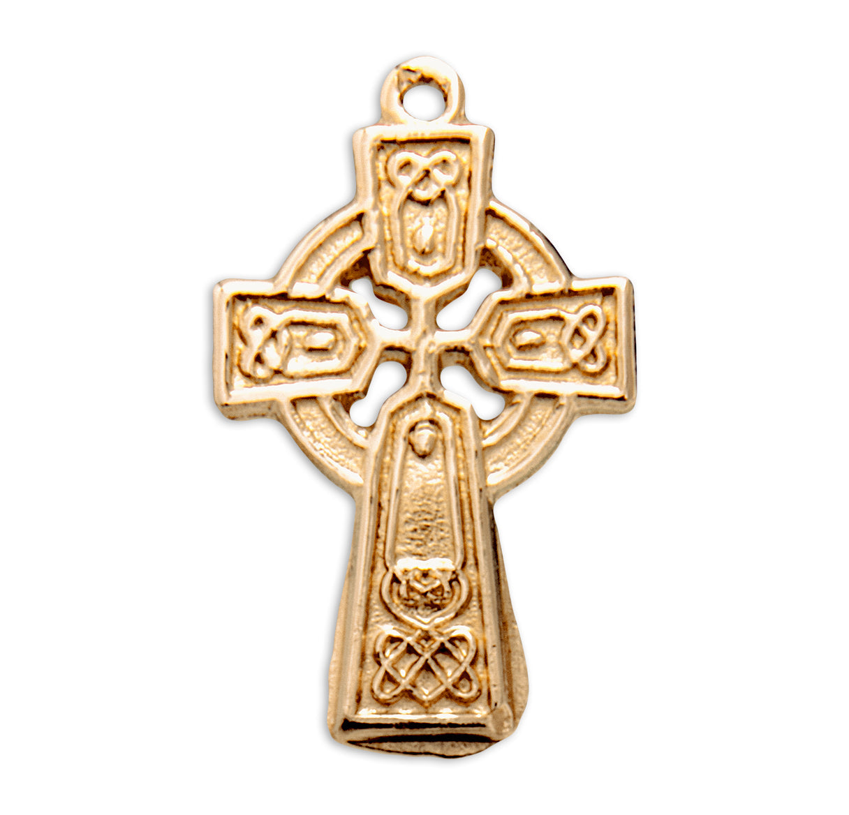 Gold Over Sterling Silver Irish Celtic Cross Pendant | 16kt Gold Plated .925 Silver