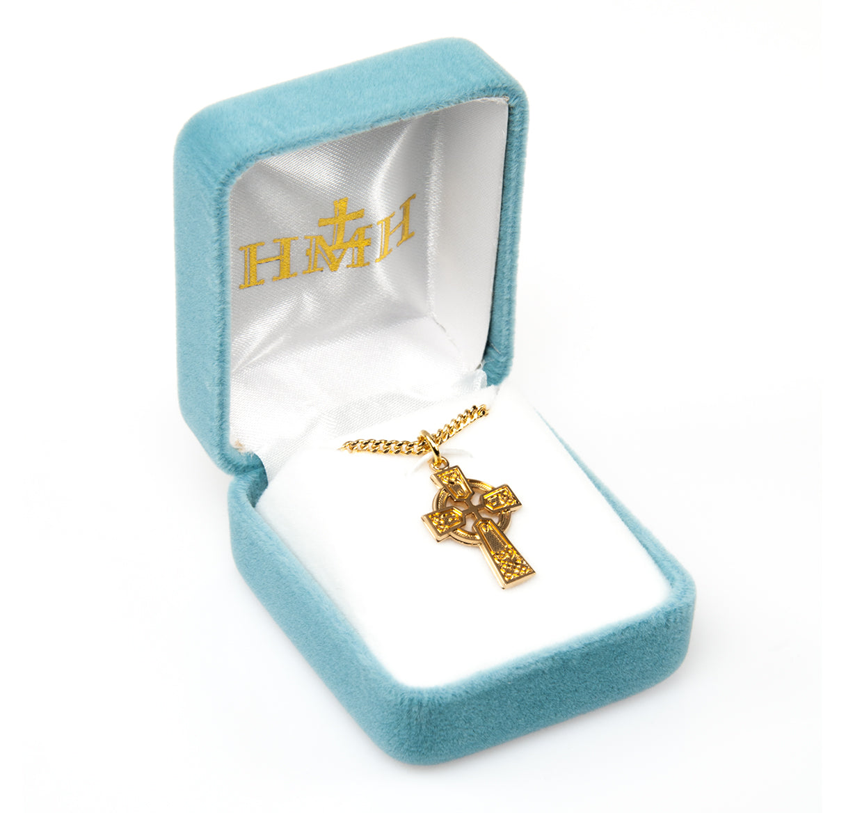 Gold Over Sterling Silver Irish Celtic Cross Pendant | 16kt Gold Plated .925 Silver