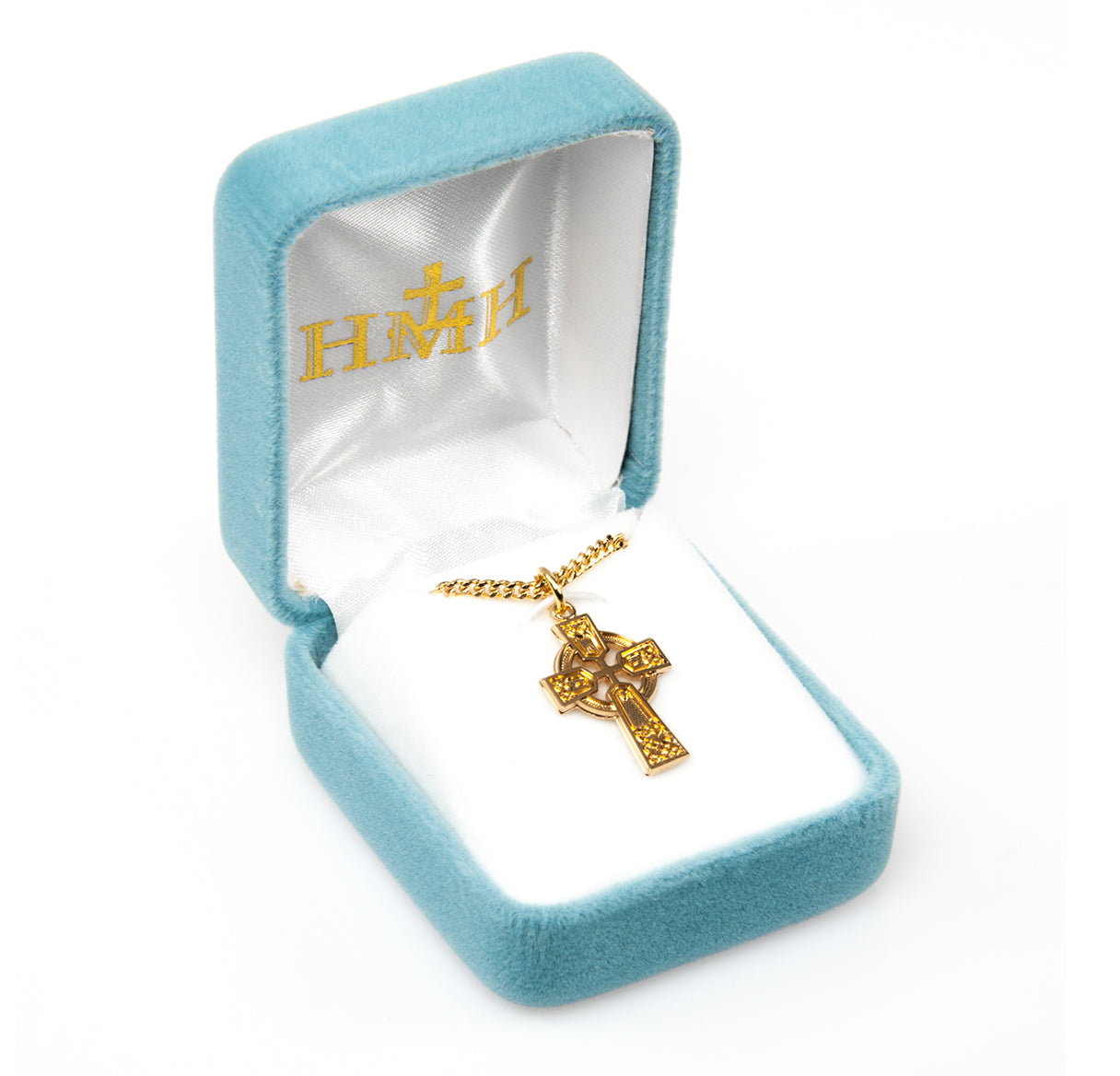 Gold Over Sterling Silver Irish Celtic Cross Pendant | 16kt Gold Plated .925 Silver