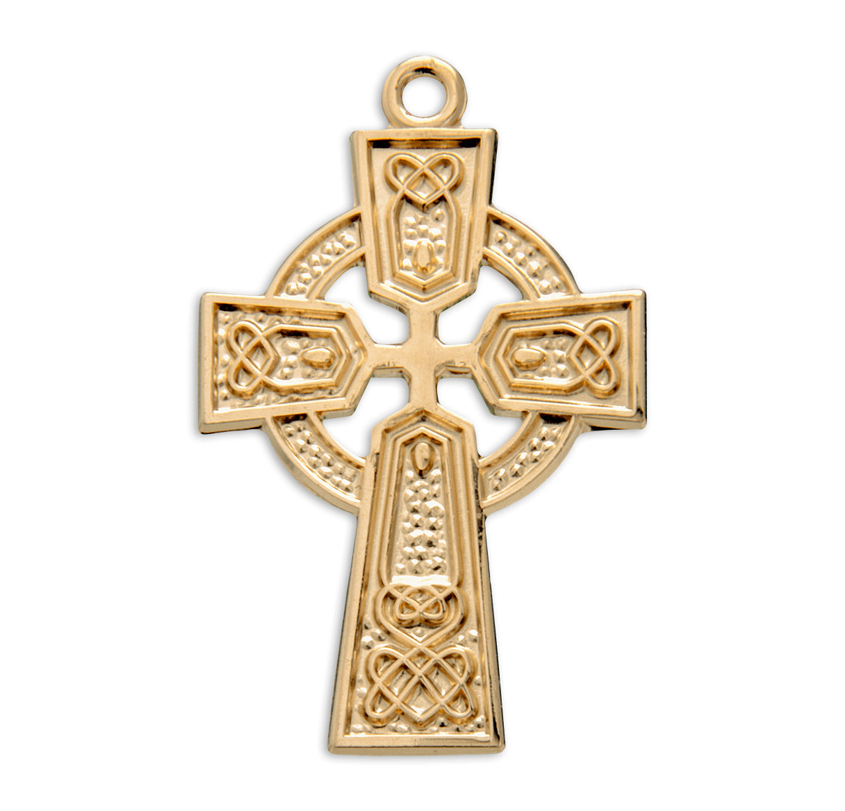 Gold Over Sterling Silver Irish Celtic Cross Pendant | 16kt Gold Plated .925 Silver