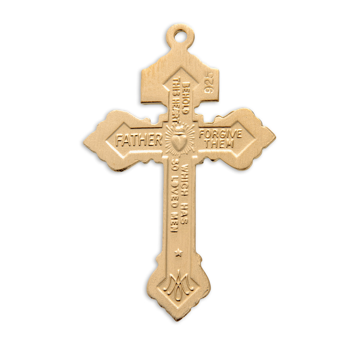 Gold Over Sterling Silver ""Pardon"" Crucifix Necklace | 16kt Gold Plated .925 Silver