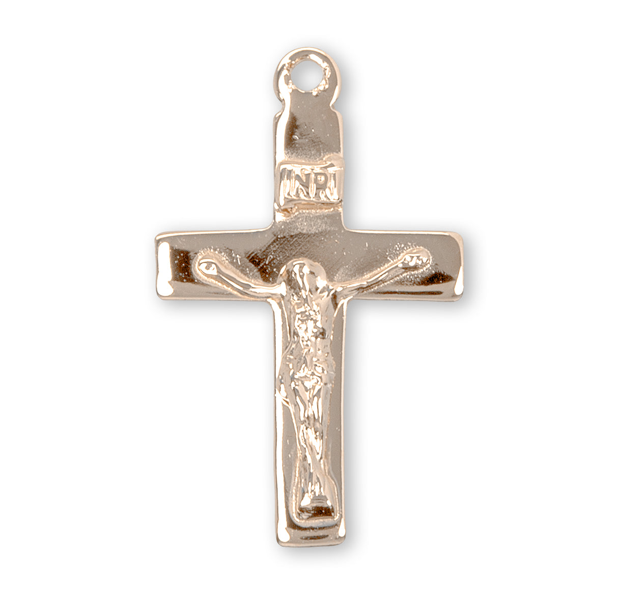 Gold Over Sterling Silver Basic Crucifix Necklace | 16kt Gold Plated .925 Silver