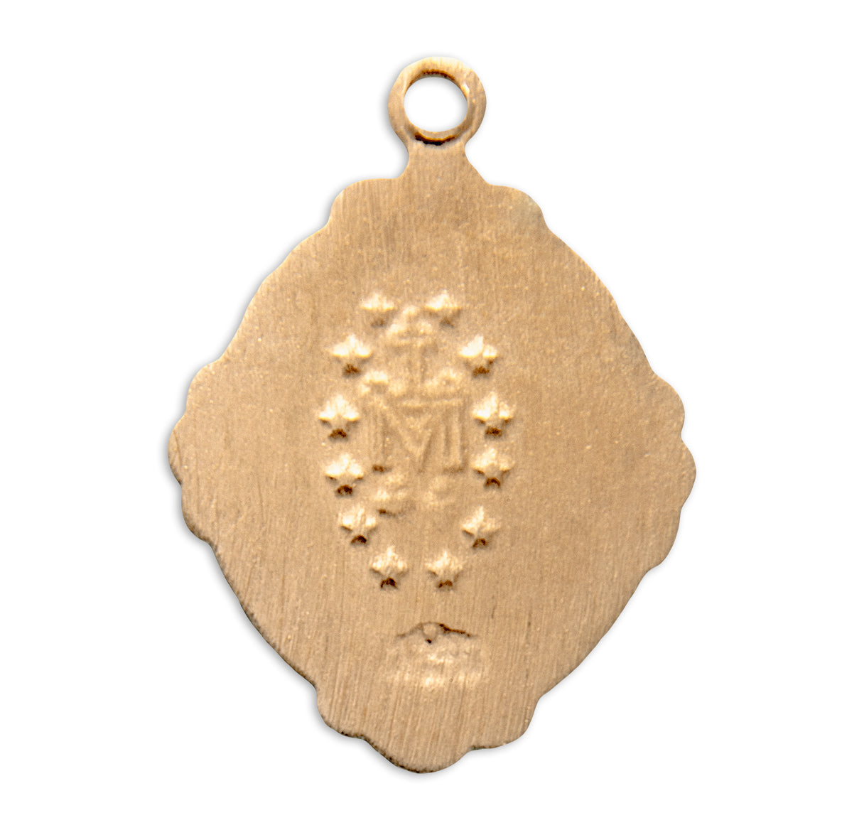 Gold Over Sterling Silver Miraculous Medal with Fancy Border Necklace | 16kt Gold Plated .925 Silver