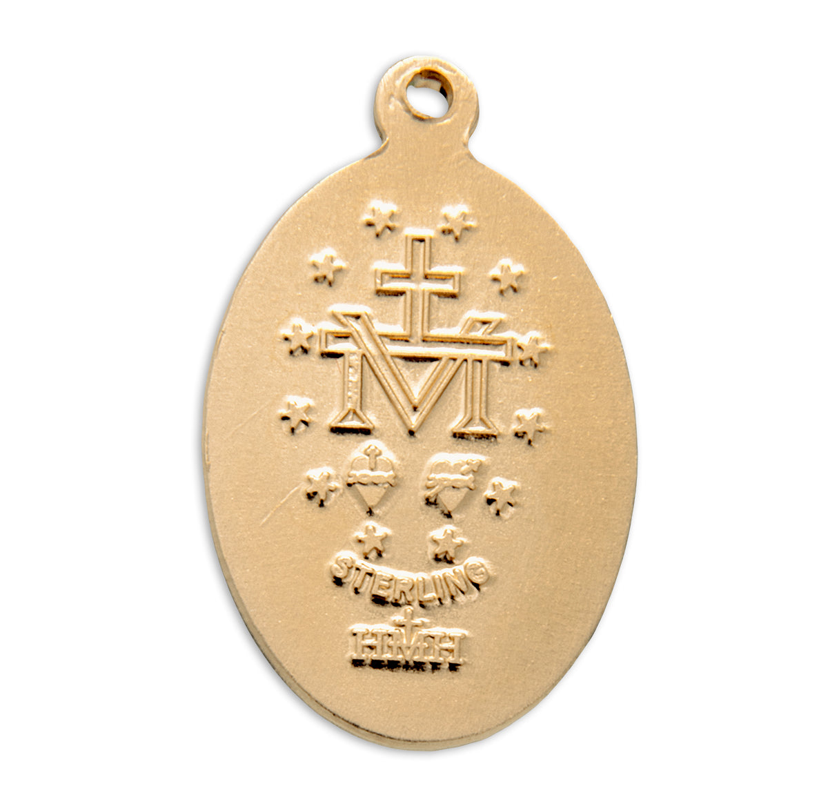 Gold Over Sterling Silver Miraculous Medal Necklace | 16kt Gold Plated .925 Silver