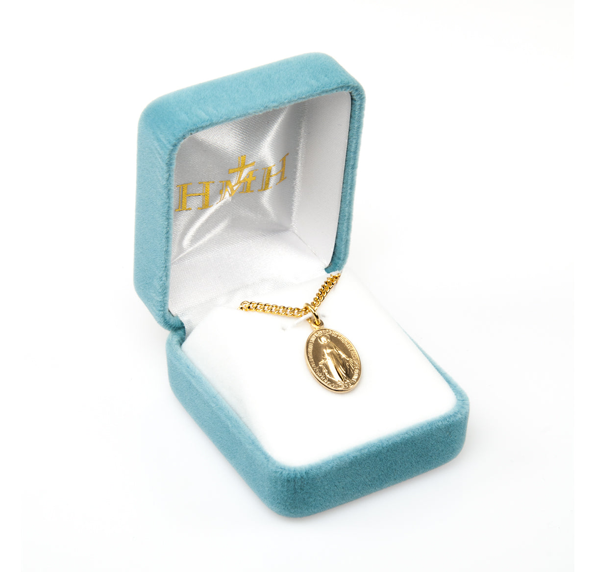 Gold Over Sterling Silver Miraculous Medal Necklace | 16kt Gold Plated .925 Silver