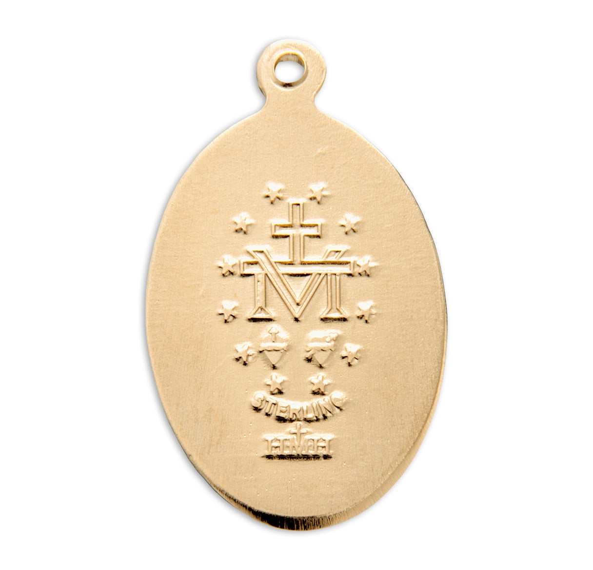 Gold Over Sterling Silver Miraculous Medal Necklace | 16kt Gold Plated .925 Silver