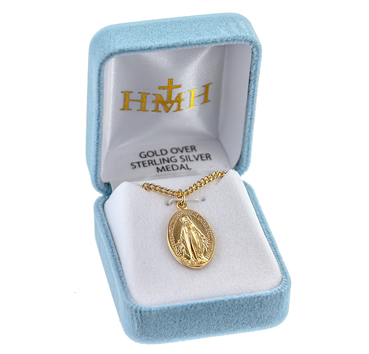 Gold Over Sterling Silver Miraculous Medal Necklace | 16kt Gold Plated .925 Silver
