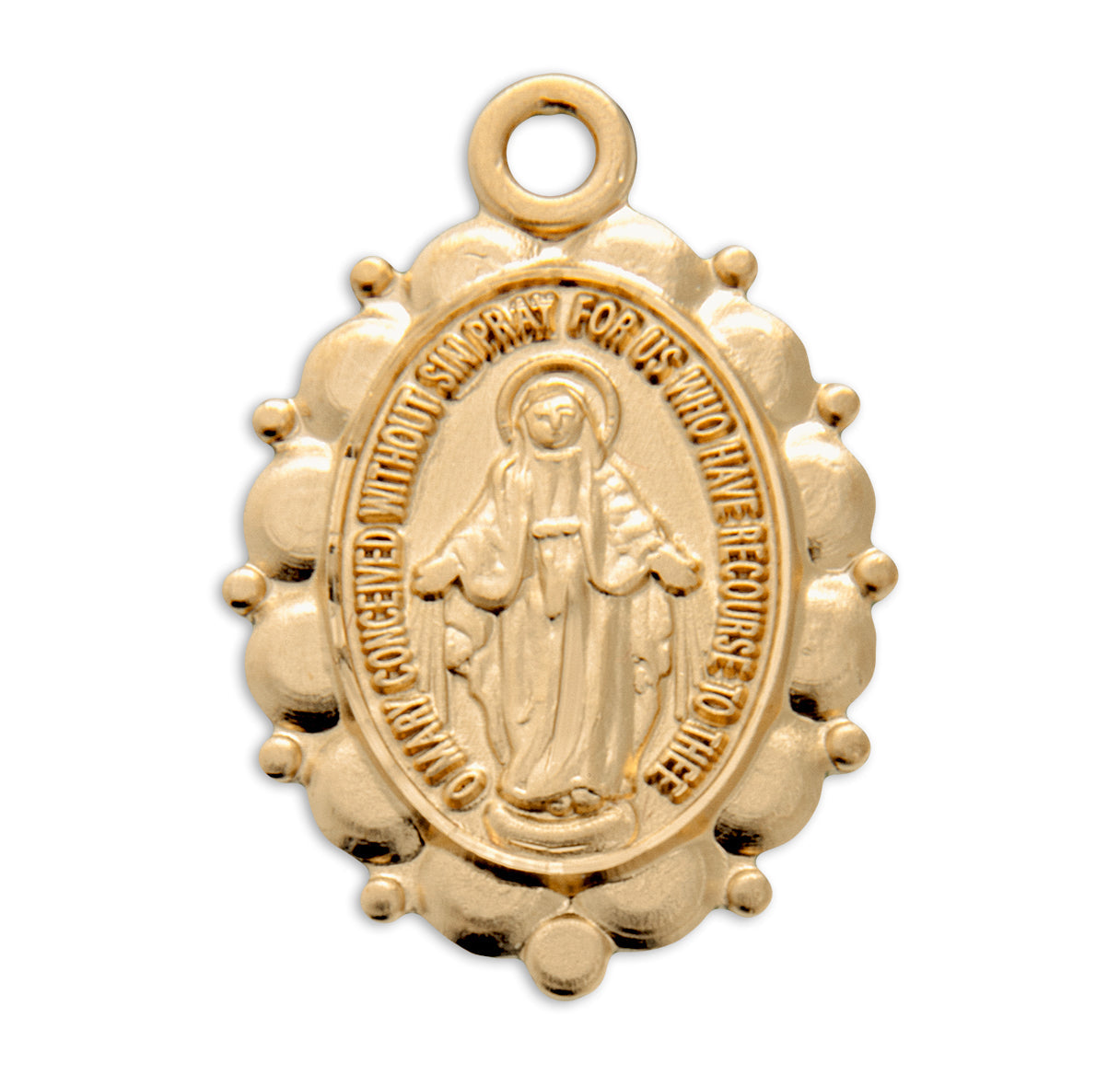Sterling Silver Oval Miraculous Medal Necklace | .925 Silver