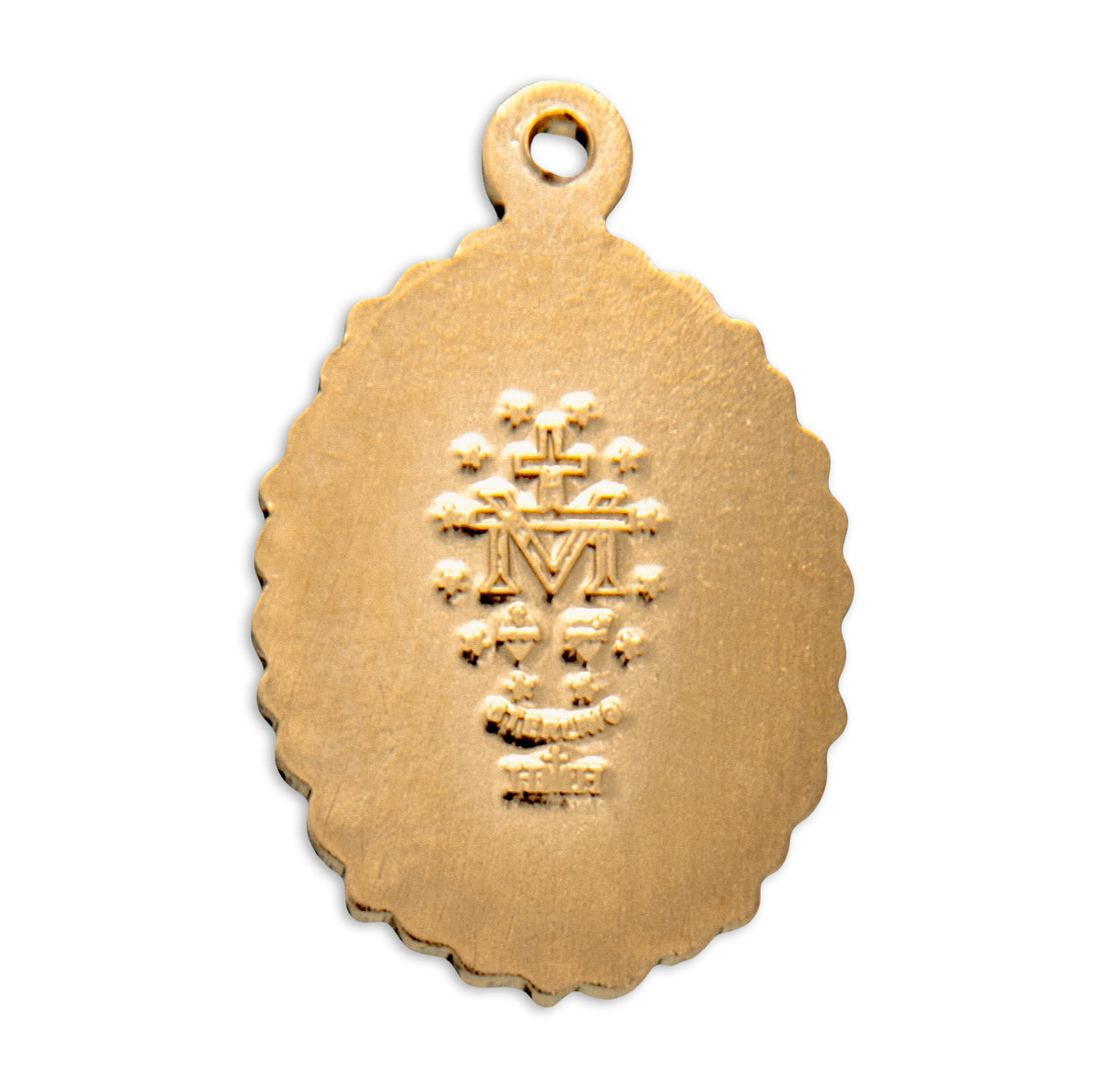 Gold Over Sterling Silver Oval Miraculous Medal Necklace | 16kt Gold Plated .925 Silver