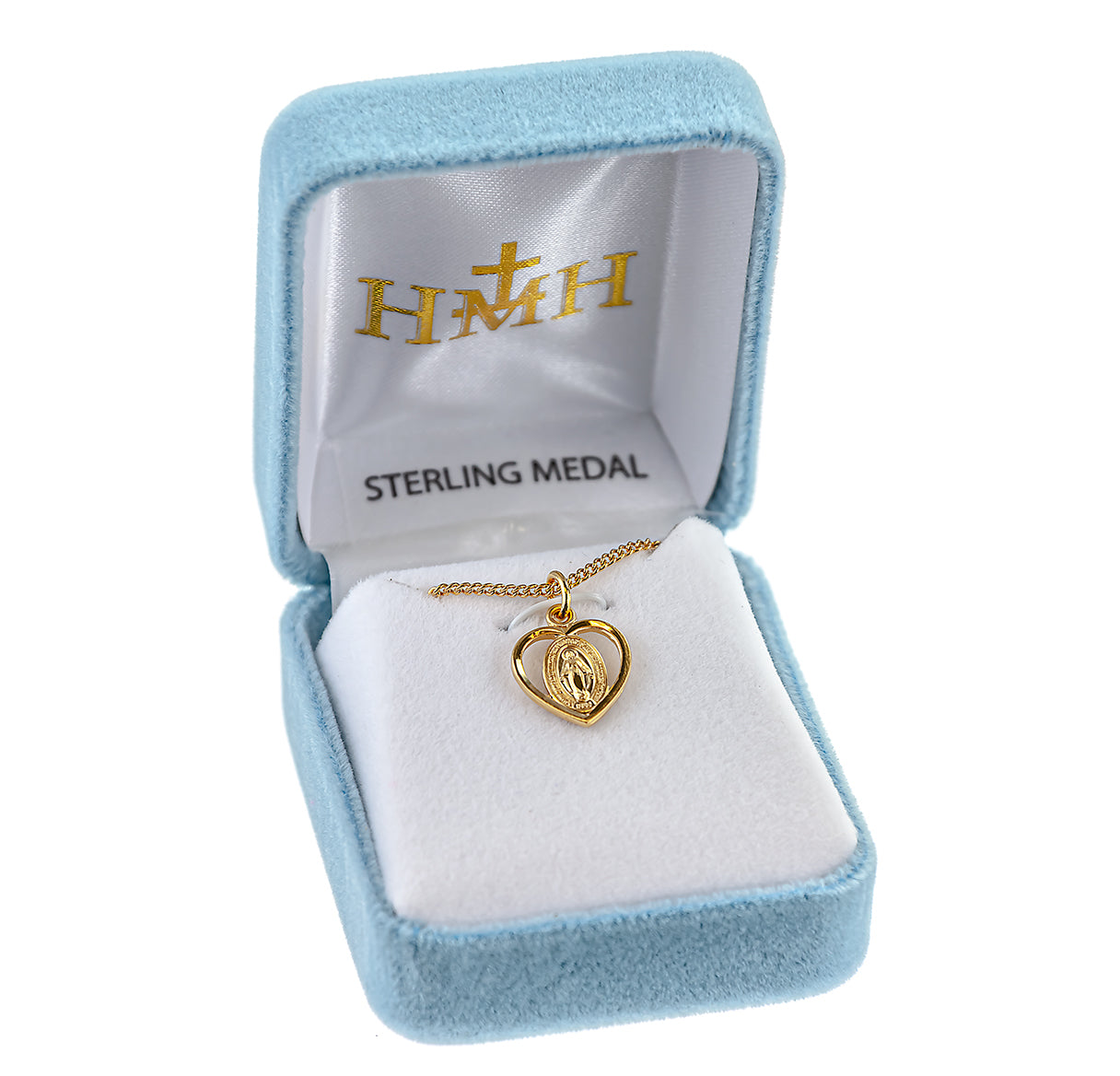 Gold Over Sterling Silver Miraculous Medal Necklace | 16kt Gold Plated .925 Silver