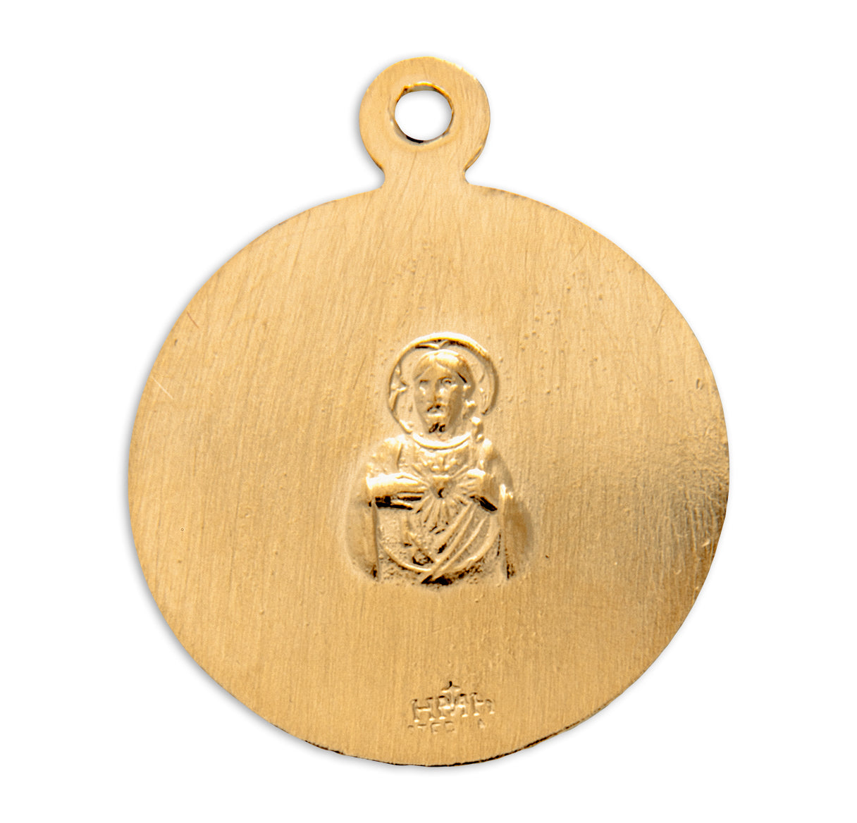 Holy Scapular Round Double Sided Gold Over Sterling Silver Medal Necklace | 16kt Gold Plated .925 Silver