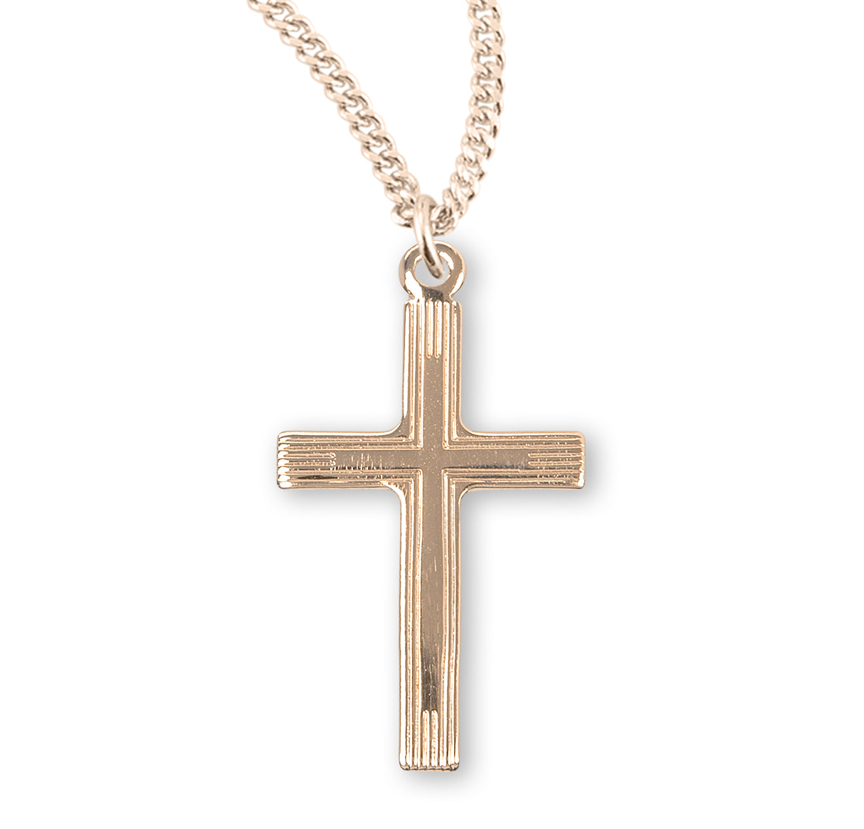 Gold Over Sterling Silver Cross Necklace | 16kt Gold Plated .925 Silver