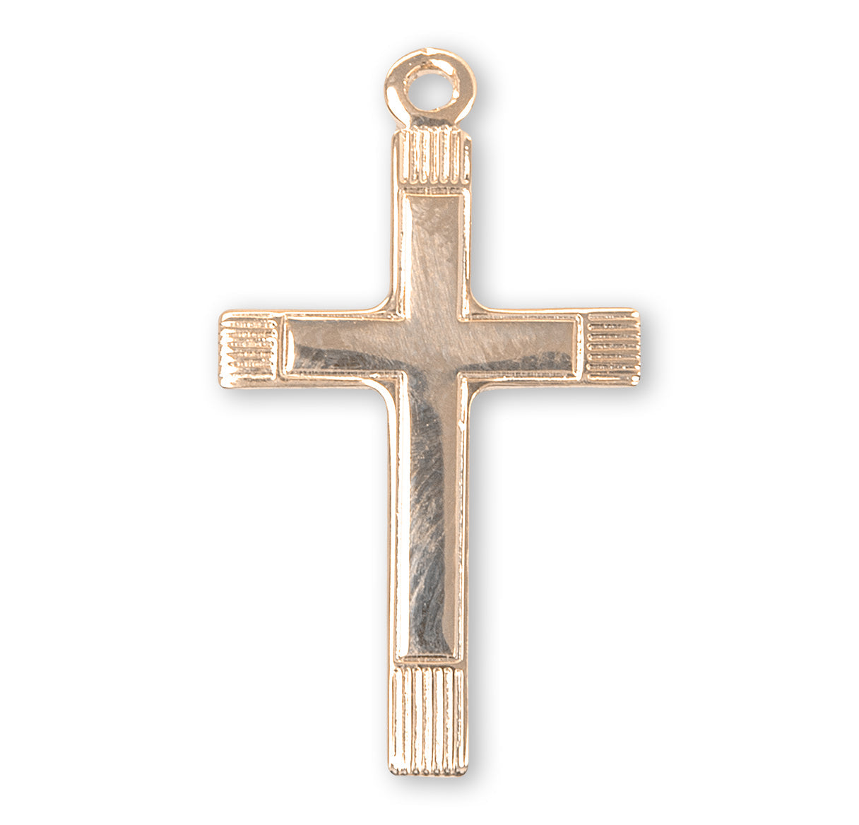 Fancy Gold Over Sterling Silver Cross Necklace | 16kt Gold Plated .925 Silver