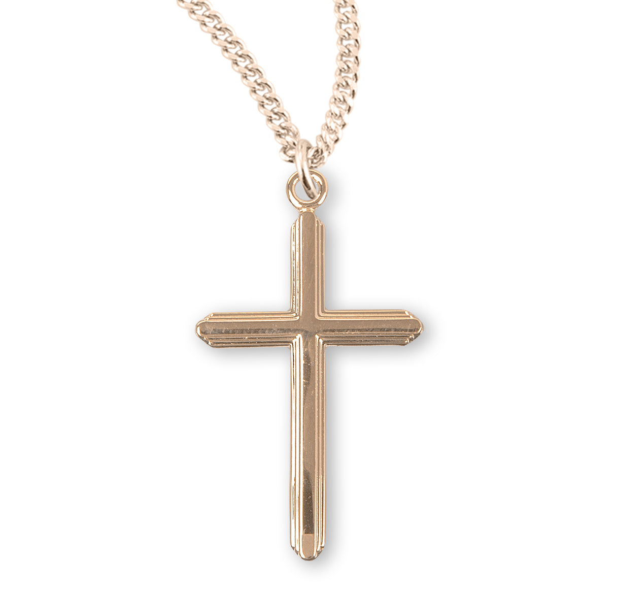 Gold Over Sterling Silver Cross Necklace | 16kt Gold Plated .925 Silver