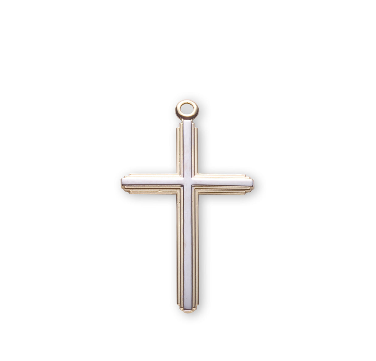 Two-Tone Gold Over Sterling Silver Inlay Cross Necklace | 16kt Gold Plated .925 Silver