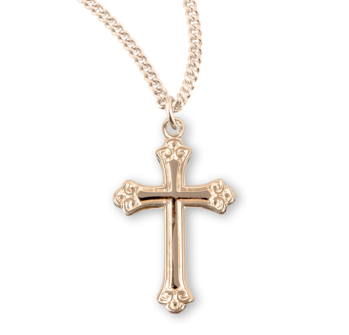 Gold Over Sterling Silver Cross Necklace | 16kt Gold Plated .925 Silver
