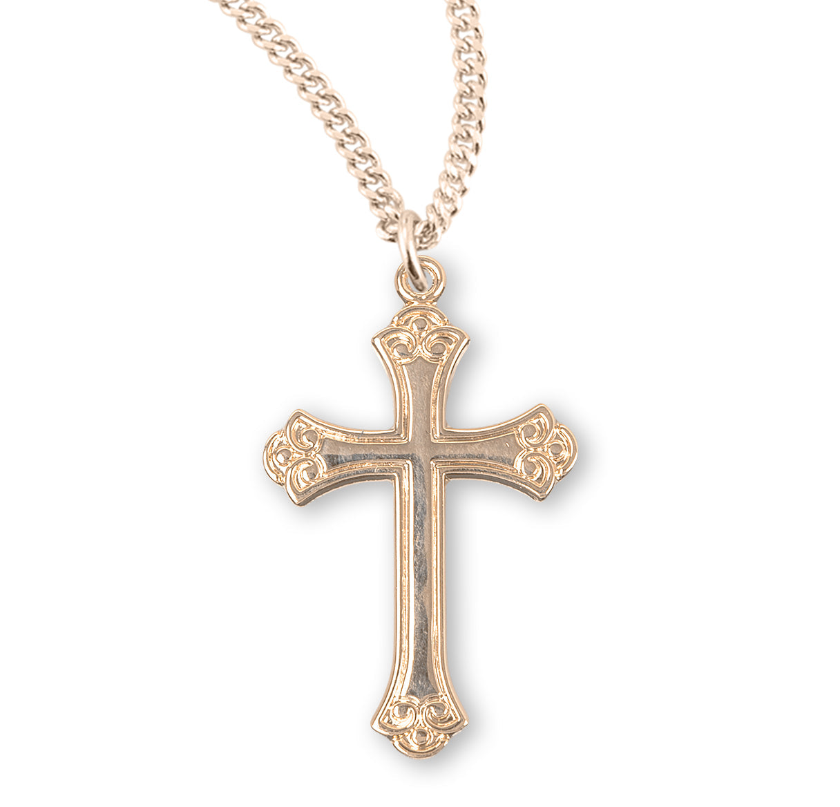 Gold Over Sterling Silver Cross Necklace | 16kt Gold Plated .925 Silver