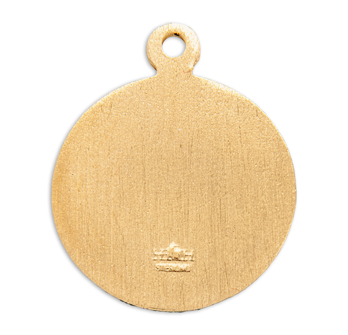 Patron Saint Jude Round Gold Over Sterling Silver Medal Necklace | 16kt Gold Plated .925 Silver