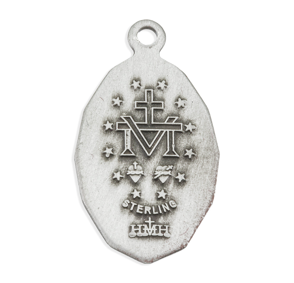 Sterling Silver Oval Miraculous Medal Pendant with Chain | .925 Silver