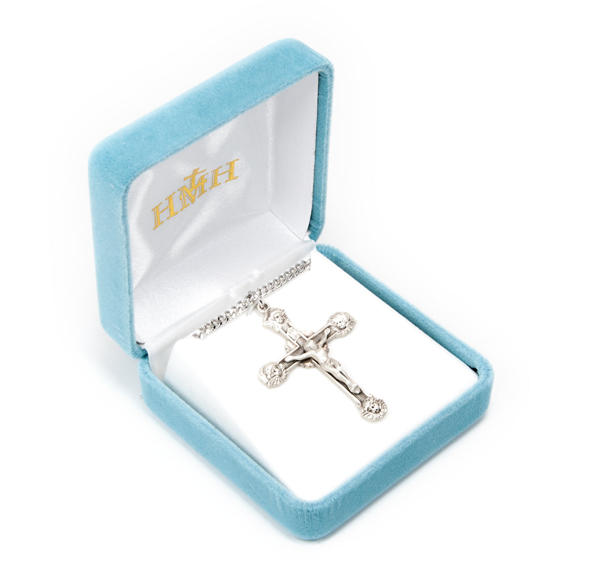 Angel Tipped Sterling Silver Crucifix Necklace | .925 Silver