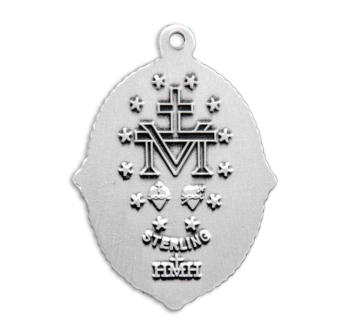 Sterling Silver Miraculous Medal Pendant with Chain | .925 Silver